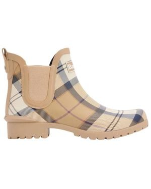 Barbour Wilton Chelsea Wellington Boots - Natural