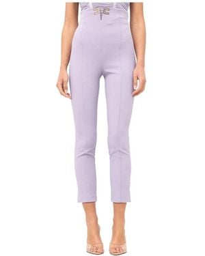 Elisabetta Franchi Cropped Trousers - Purple