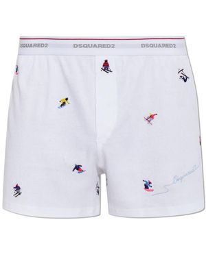 DSquared² Ondergoed ,Wit ,Katoen Snowy Dream Boxer - Blauw