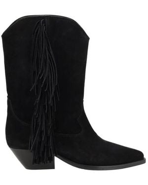 Isabel Marant Wildleder leder stiefeletten texanischer stil - Schwarz