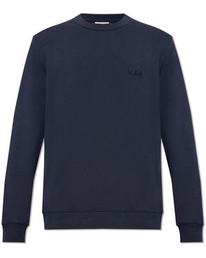 Woolrich Crewneck Sweatshirt Met Logo - Blauw