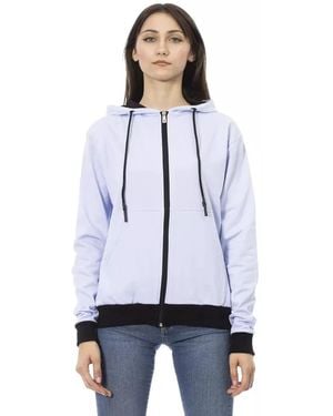Baldinini Hoodies & Sweatvesten ,Blauw ,Katoen Trend Katoenen Sweater