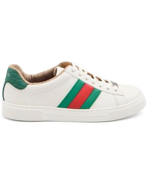 Gucci Ace Leder Low-Top Sneakers - Weiß