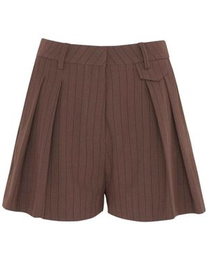 WRSTBHVR Korte Broeken ,Bruin ,Logo Flaglabel Shorts