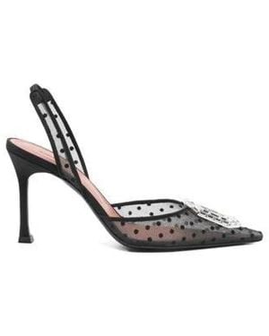 AMINA MUADDI Schoenen ,Zwart ,Satijn Camelia 90 Lace Sling