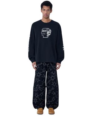 Brain Dead Bedrukte Wijde Broek - Blauw