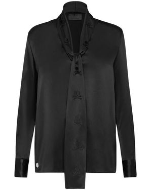 Philipp Plein Skull And Studs Blouse - Zwart