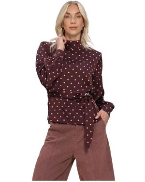 Studio Amaya Overhemden ,Rood ,Leer Selya Blouse