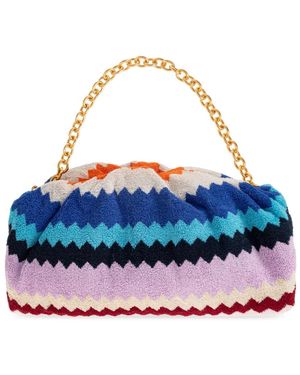 Missoni Tassen ,Veelkleurig ,Katoen Schoudertas Met Patroon - Blauw