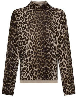 Seventy Animalier Mock Neck Sweater - Zwart