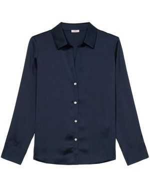 Oltre Satijnen Overhemd - Blauw