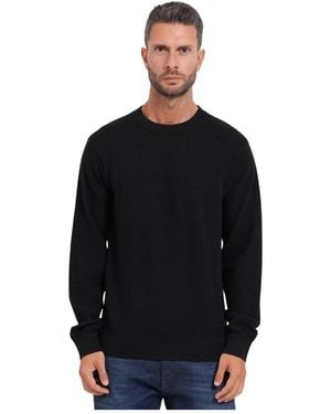 HUGO Pullover Mit Allover-Strickmuster - Schwarz