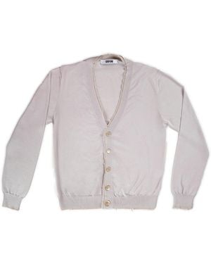 Grifoni Truien & Vesten ,Polyester Stijlvolle Cardigan Met Dubbele Trim Rips - Grijs