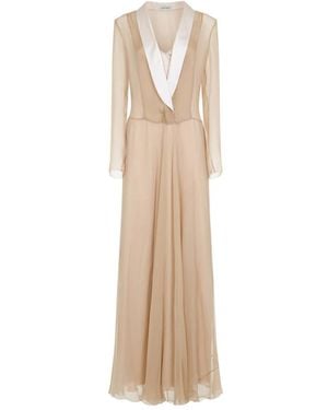 Alberta Ferretti Zijden Jurk Nude & Neutrals Elegant - Naturel