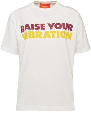 La DoubleJ Tops ,Wit ,Katoen Motto Oversized Tee