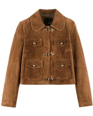 Fay Leather Jackets - Marrone