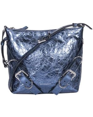 Givenchy Metallic Leather Shoulder Bag - Blau