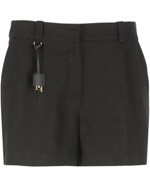 Elisabetta Franchi Stilvolle Plissierte Shorts Mit Schleifendetail - Schwarz
