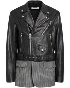 Moschino Leather Jackets - Negro