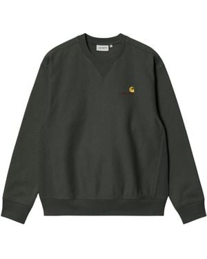 Carhartt Hoodies & Sweatvesten ,Grijs ,Katoen American Script Sweatshirt - Groen