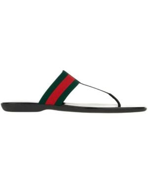 Gucci Schoenen ,Zwart ,Leer Stoffen Teenslippers
