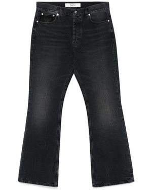 Séfr Jeans bootcut neri con effetto whiskering - Nero