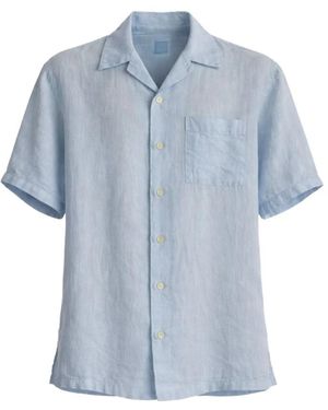 120% Lino Overhemden Met Korte Mouwen - Blauw
