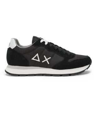 Sun 68 Schwarze wildleder- und stoff-sneakers