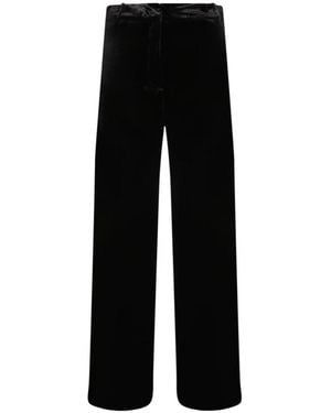 Blanca Vita Velour Palazzo Pants - Schwarz