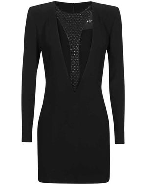 John Richmond Kleid Mit Langen Ärmeln Und Ausschnitt - Schwarz