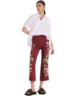La DoubleJ Cropped Trousers - Rosso