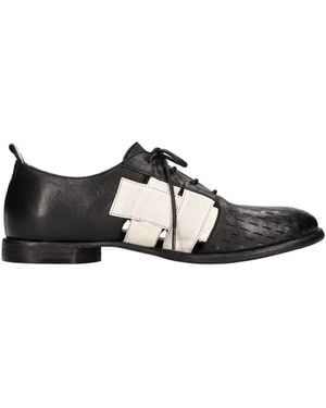 Hundred 100 Schoenen ,Veelkleurig ,Leer W971-06 Veterschoenen - Zwart