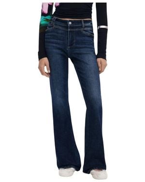 Desigual Blaue Damenjeans Mit Reißverschluss