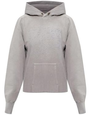 Maison Margiela Hoodies & Sweatvesten ,Grijs ,Katoen Geborduurde Sweater