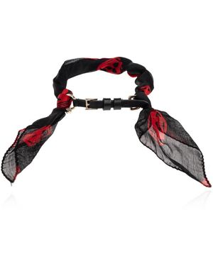 McQueen Seidenarmband Mit Totenkopfmotiv - Schwarz