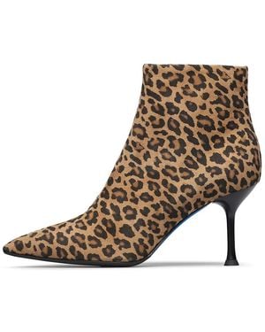 Loriblu Leopard Print Wildleder Stiefeletten - Braun