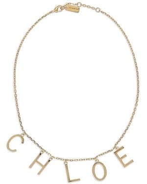 Chloé Lettering-Logo-Halskette - Mettallic