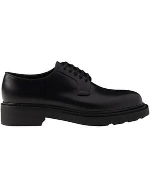 Prada Brushed Leather Derby - Zwart
