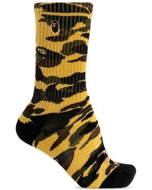 A Bathing Ape Socken Mit Logo - Schwarz