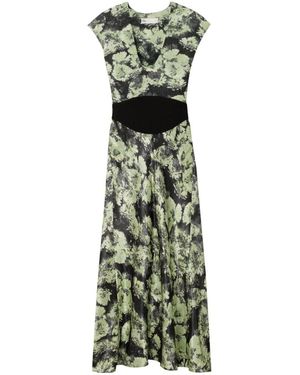 Tory Burch Grünes u-ausschnitt kleid mit kapärmeln