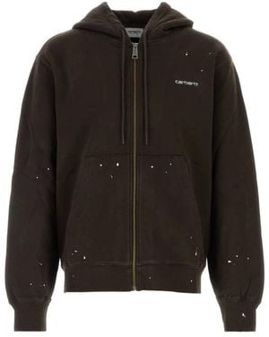 Carhartt Hoodies & Sweatvesten ,Bruin ,Katoen Hooded Painter Jacket - Zwart