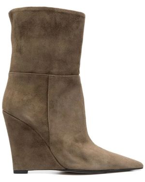 ALEVI Schoenen ,Bruin ,Suède Bos Suède Sleehak Instaplaarzen