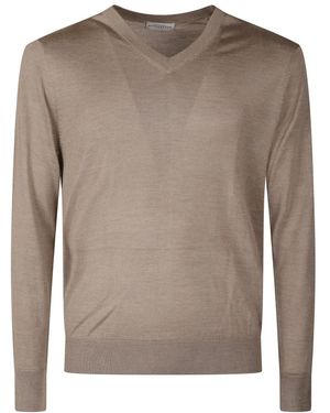 Ballantyne V-Ausschnitt Strickware - Braun