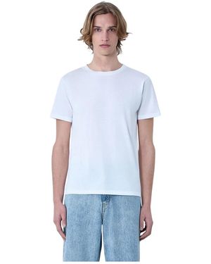 Rier Tops ,Wit ,Katoen Katoenen Jersey T-Shirt - Blauw