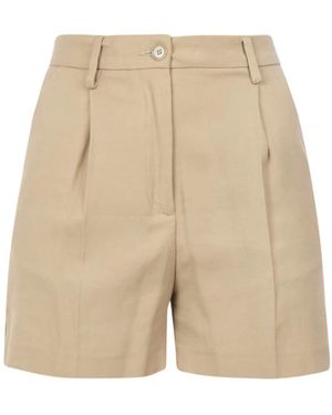 Department 5 Gabardine shorts mit elastischem bund - Natur