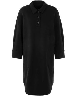 Marc Cain Kleedjes ,Zwart ,Katoen Zachte Sweaterjurk