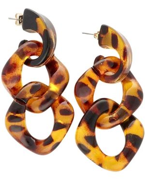 Notre-v Braune Kunststoff-Link-Ohrringe - Orange