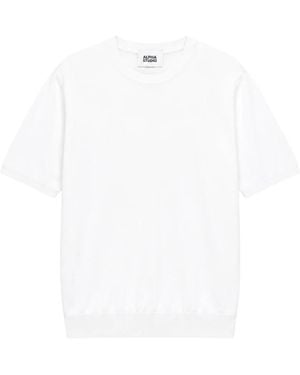 Alpha Studio Round-Neck Knitwear - Blanc