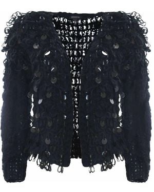 Kocca Strickjacke Mit Paillettenbesatz - Blau