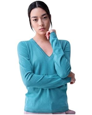 Liu Jo V-Hals Gebreid - Blauw